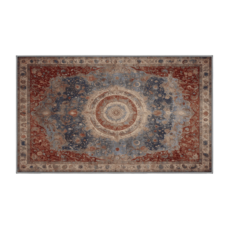 Machine Washable Gray Area Rug, Rectangle 5' x 7'