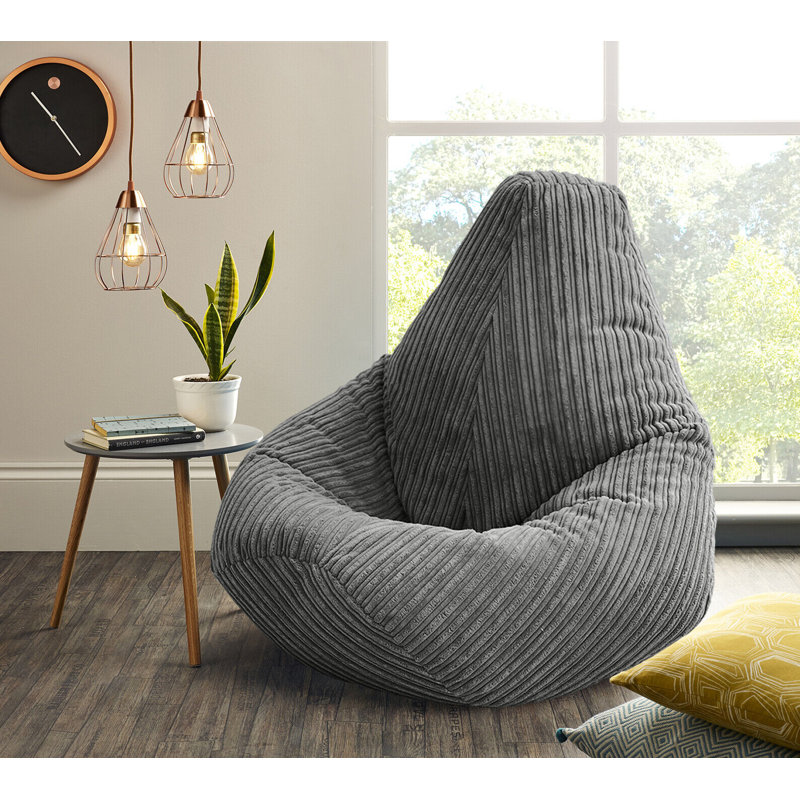 Corduroy Refillable Classic Bean Bag, Grey