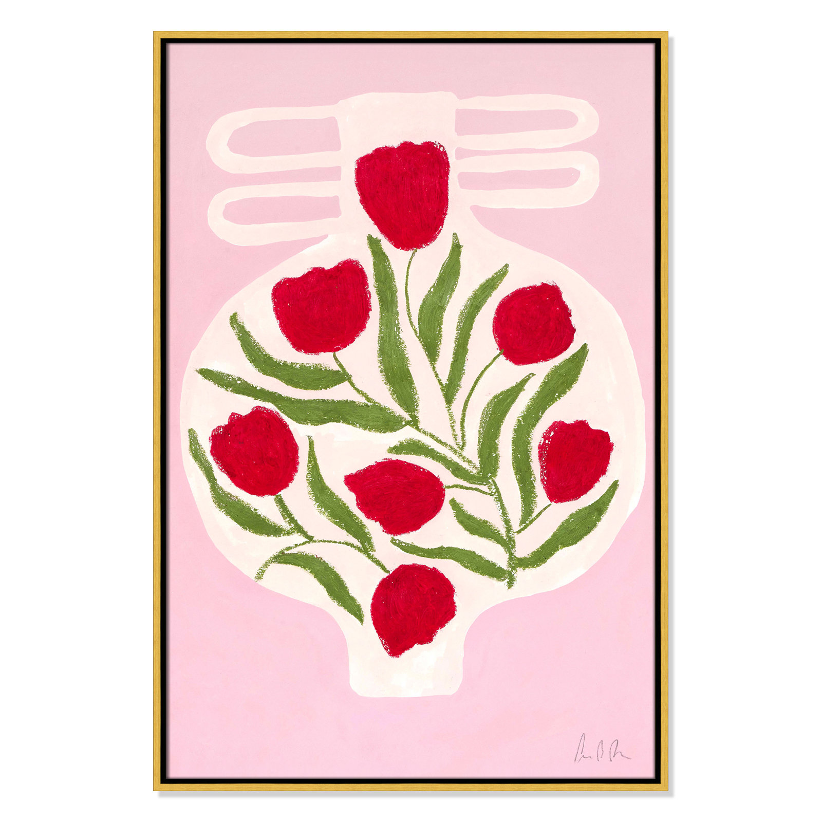 Vase No. 02 Print by Camilla Bergqvist, 37.5" H x 25.5" W, Gold