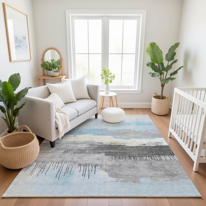Premium Machine Washable Fairwood AMF1880 Modern Rug, Rectangle 8' x 10'