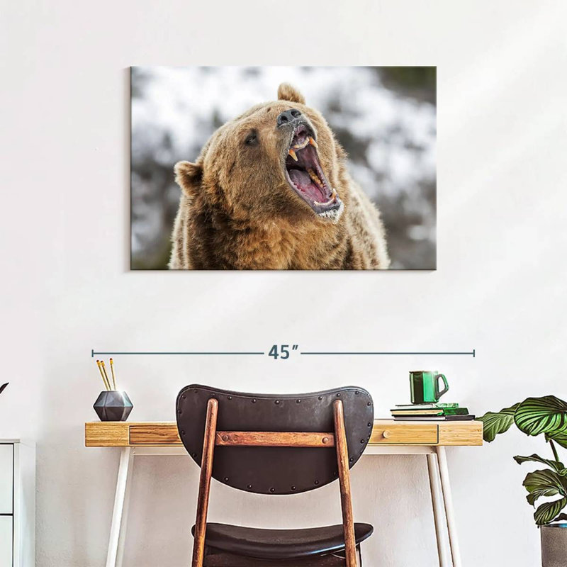 Roaring Grizzly Bear, 24" H x 36" W