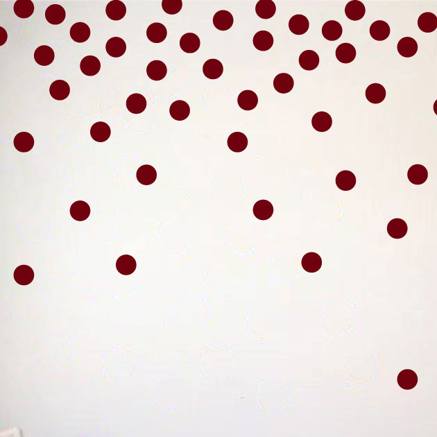 Adhésif décoratif à pois, Bourgogne, H 48 po x l 78 po x P 0,01 po