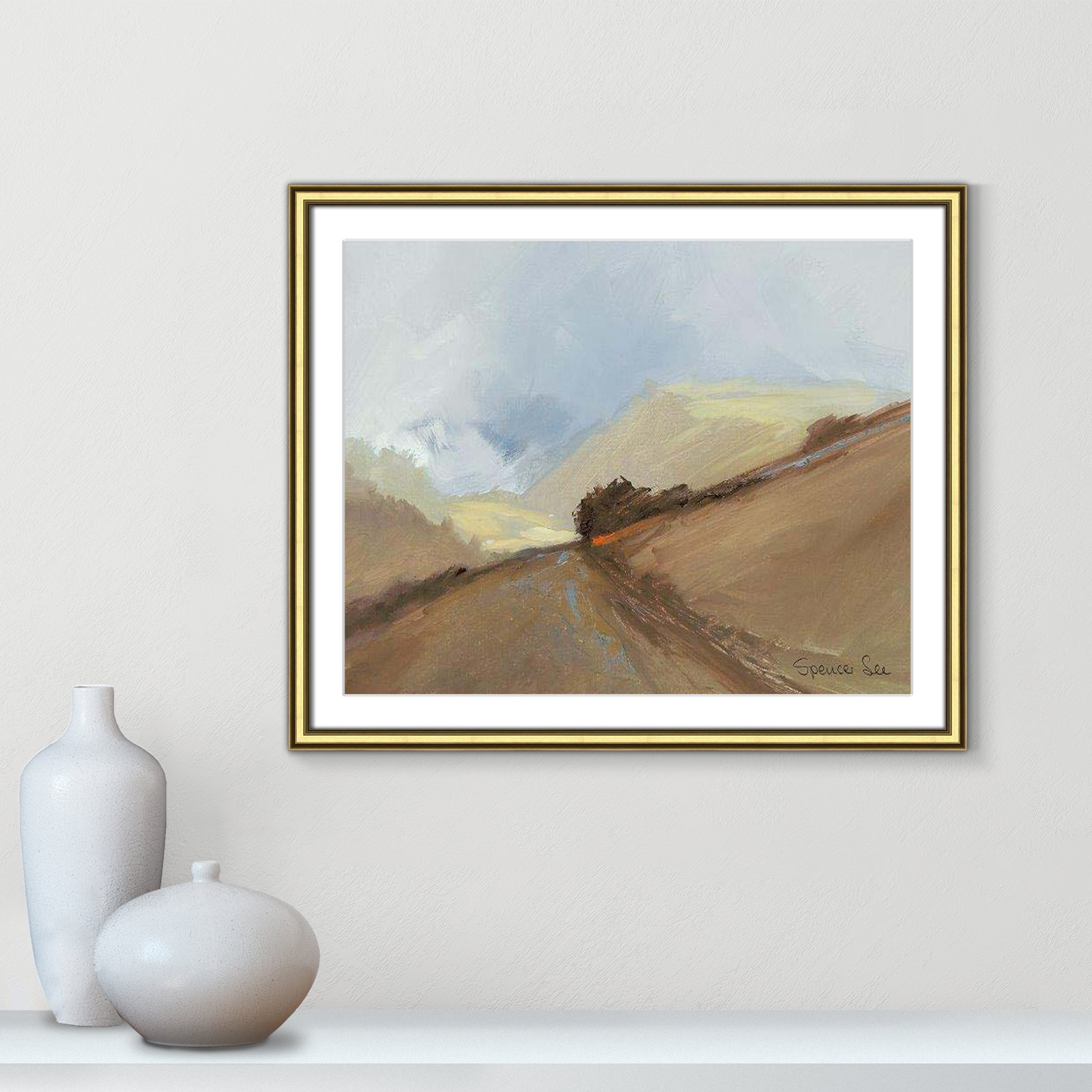 Heaven And Earth II by Spencer Lee, Gold Framed, 22.75" H x 26.75" W x 0.75" D