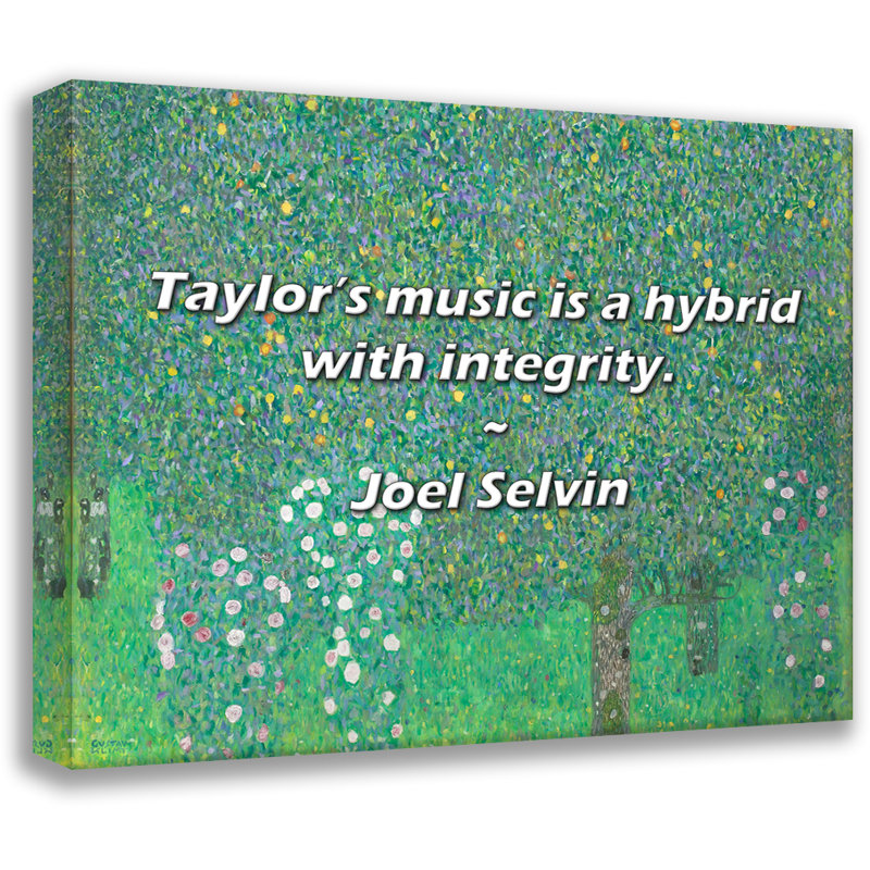 Citation de Joel Selvin: La musique de Taylor est un hybride avec intégrité., H 26 po x l 32 po