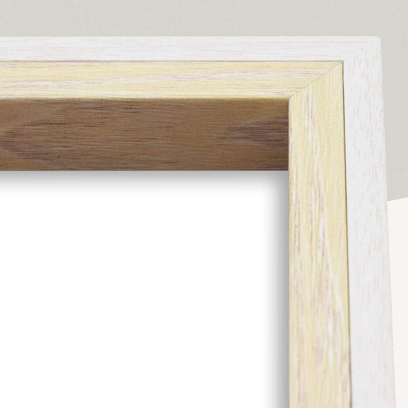 Cadre photo décoratif blanc et beige, 5 po x 7 po