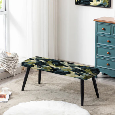 Banc rembourré noir Retro Revival - Camouflage