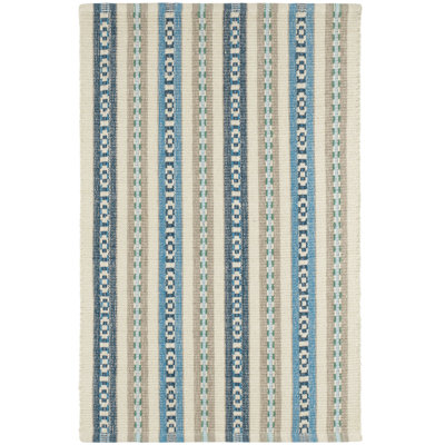 Long Slade Kit Kemp x Annie Selke Long Slade Indigo Handwoven Cotton Rug