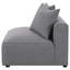Fauteuil d'appoint gris sans accoudoirs avec coussin décoratif