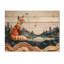 «Silent Fox By The Lake Landscape II», reproduction sur bois d'un animal renard - sur bois de pin naturel-1987553229