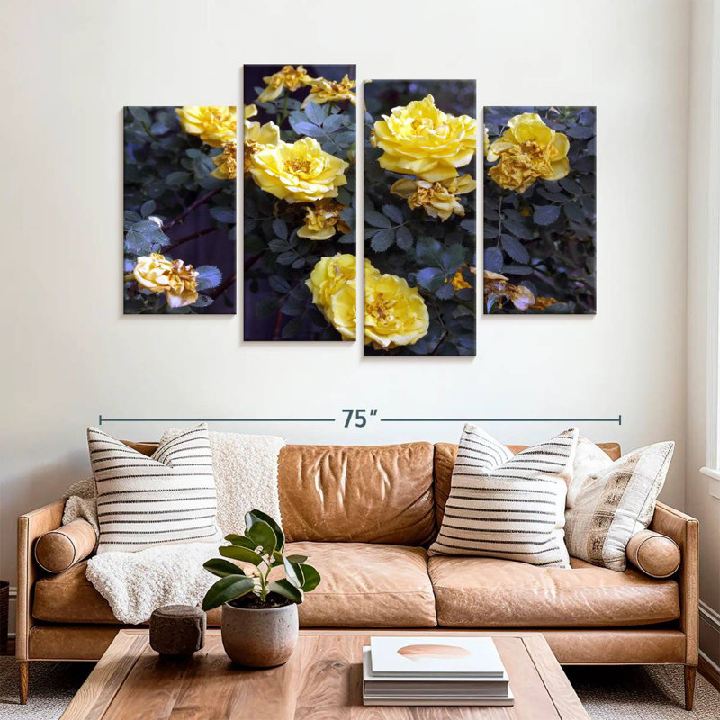 Harnek Yellow Roses Bush, 42'' H x 68'' W