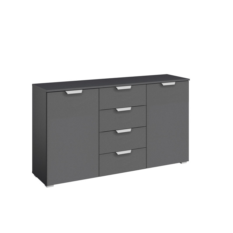 Aditio 4 Drawer Combi Chest, Grey/Brown/Blue