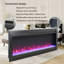 Foyer électrique ultra-mince encastré, 44 po - Lit flamme et braise multicolore, chauffage à DEL avec télécommande