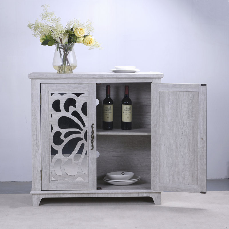 Armoire décorative pour le salon, couloir, H 34,06 po x l 34,37 po x P 15,55 po, Gris
