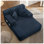 Chaise longue luxueuse en velours côtelé bleu avec coussin à ressorts - Fauteuil inclinable en mousse moelleuse avec 3 coussins pour la chambre à coucher ou le salon