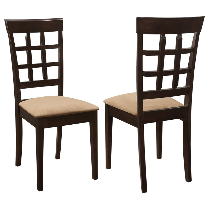 Ensemble de chaises cappuccino et beige à dossier en treillis (ensemble de 2)