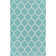 Tapis bleu sarcelle / ivoire en coton tissé à plat à la main Bethy