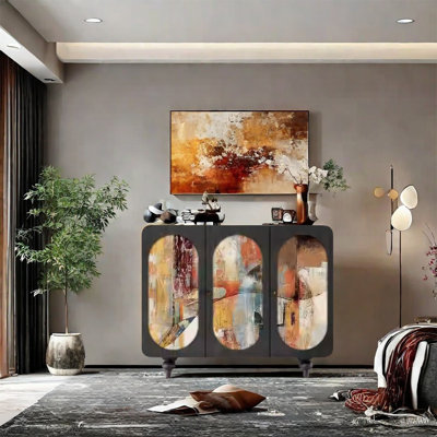 Elegant  Ash Cabinet with Brass Handles