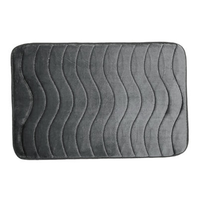  16"X24" - Grey Memory Foam Soft Comfortable Ultra Absorbent Non-Slip Bath Mat