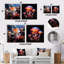 Ensemble de 2 décorations murales carrées oranges et orange-1823751575