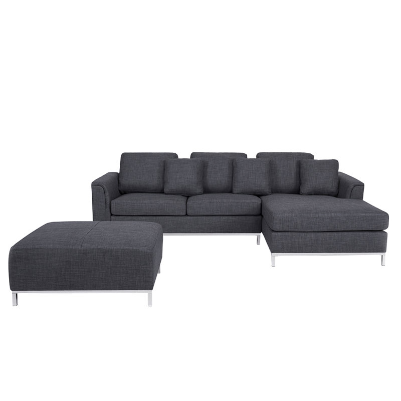 Korinna 4 Seater Corner Sofa , Right facing, Grey