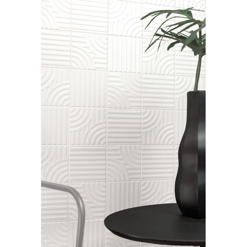 Form Round 6" X 6" Ceramic Wall Tile, Off White