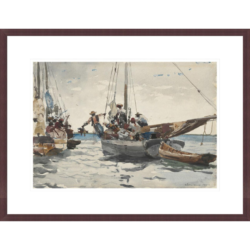«Market Scene Nassau» par Winslow Homer, impression giclée sur cadre, H 16,76 po x l 21,75 po