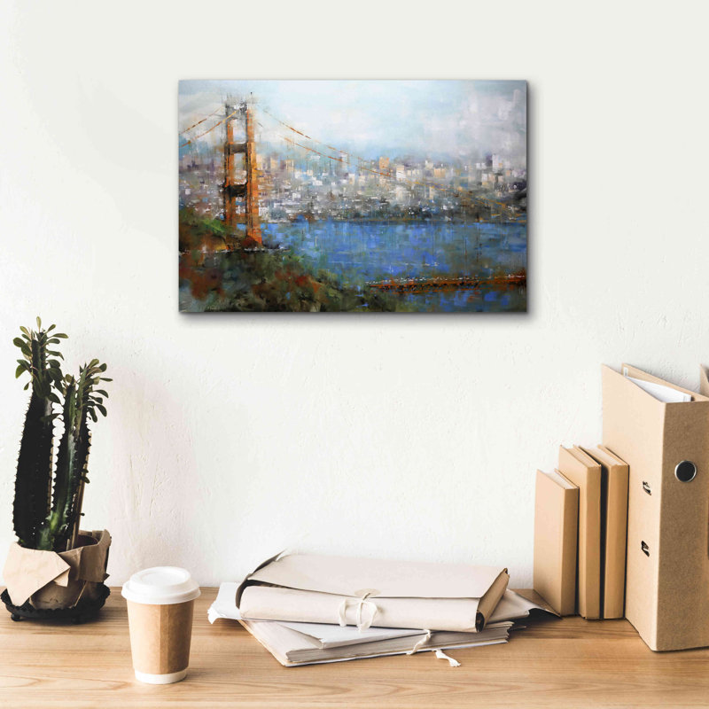 «Golden Gate Vista» par Mark Lague, art mural sur toile, H 12 po x l 18 po