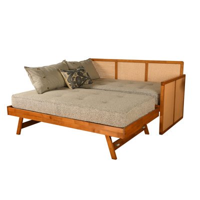 Bruke Daybed with Pop-Up in Honey Includes Mattresses