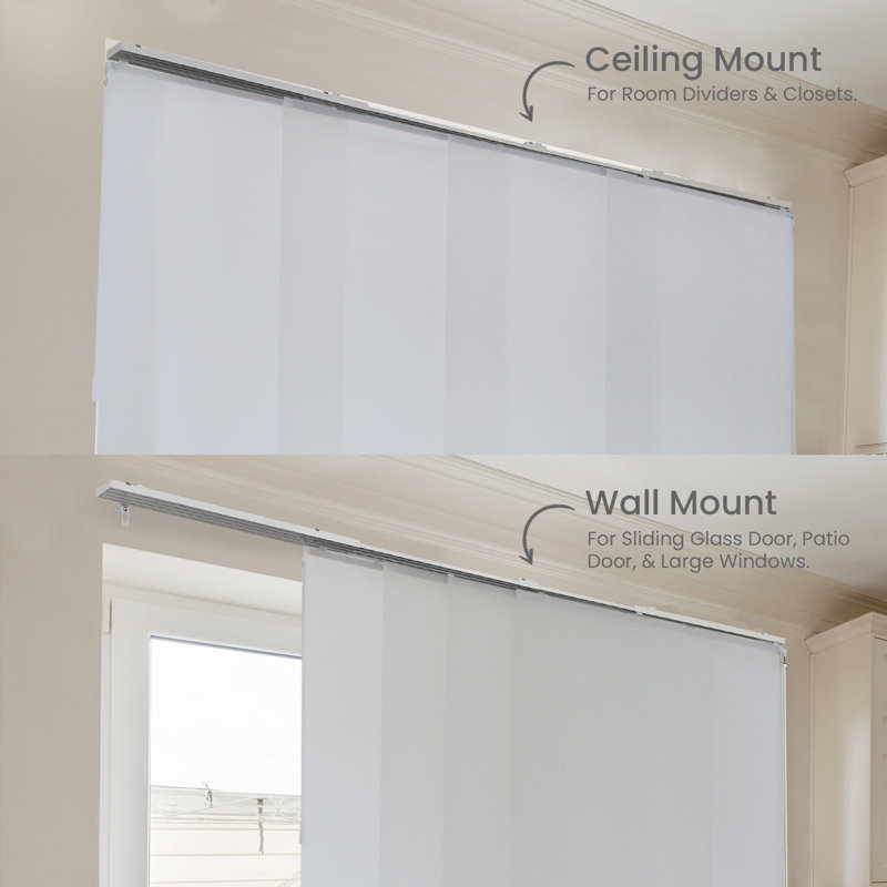 Adjustable Vertical Sliding Panel Track Blinds, Vienna Gray