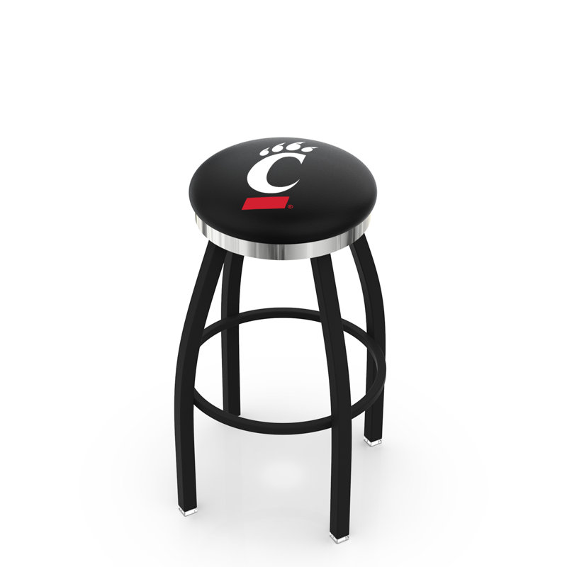 Tabouret de bar pivotant de 30 po NCAA, Chrome, Université de Cincinnati