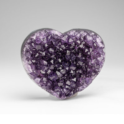 Genuine Amethyst Crystal Cluster Heart from Uruguay