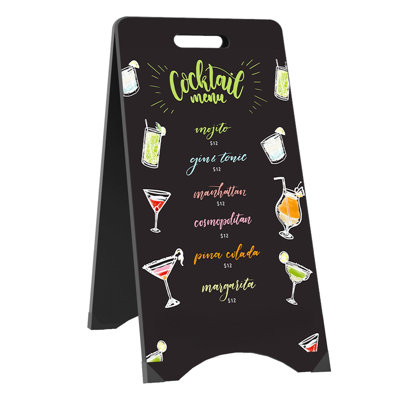 A-Frame Chalkboard Sign Large 15" X 30" Sandwich Chalkboard Double Sided Sidewalk Signs Outdoor Foldable Blackboard Menu Display