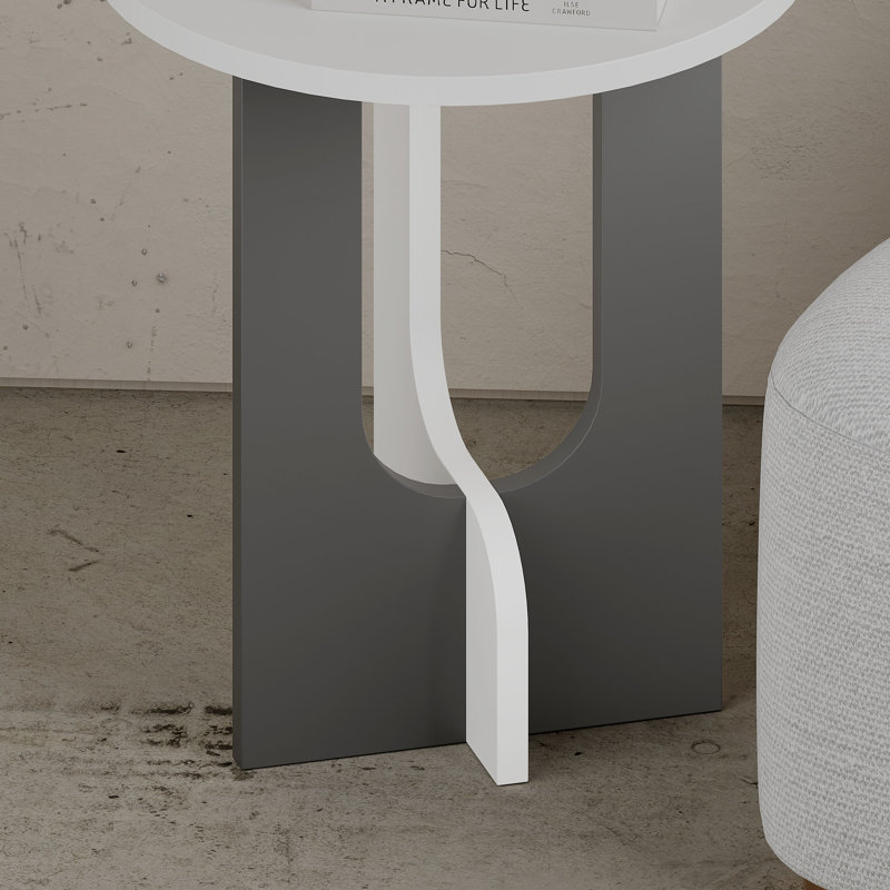 Doubilet End Table, Dark Gray, White