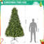9ft Unlit Premium Spruce Christmas Tree, 2576 PE/PVC Mixed Branch Tips, Hinged Full-Body Artificial Pine with Foldable Metal Stand