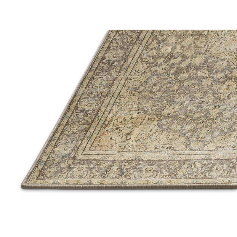Tapis beige/noir traditionnel Barwen, Rectangle 3 pi x 5 pi