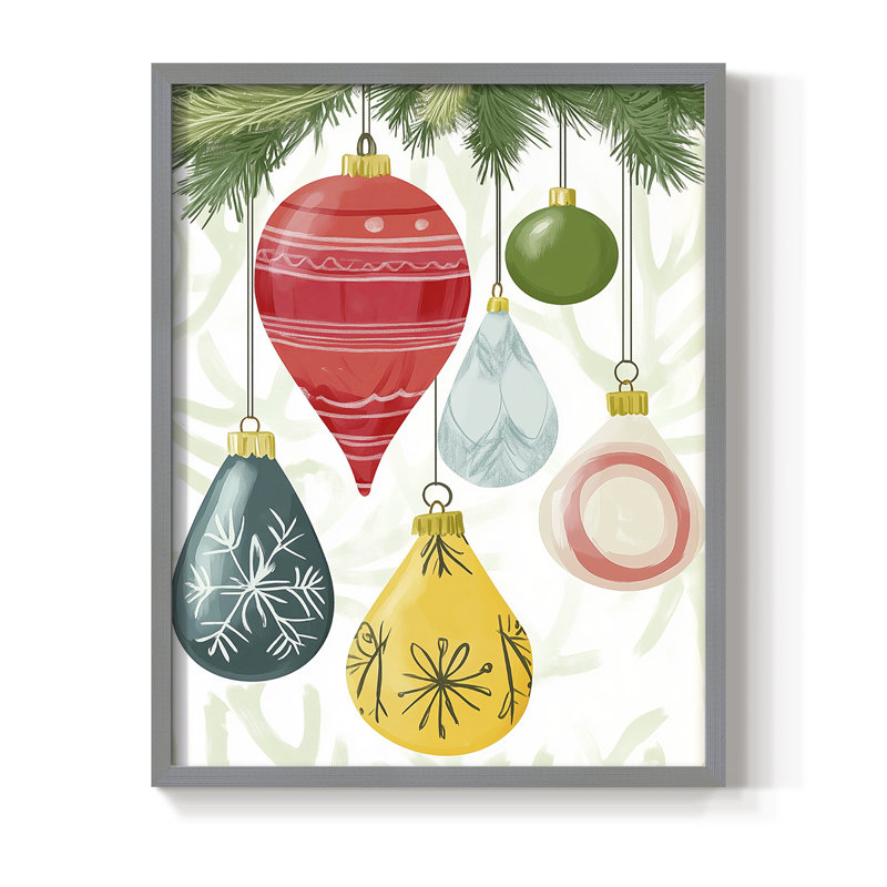 «Christmas Holiday Art CVI», reproduction encadrée - bois massif, H 15 po x l 12 po, Gris