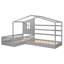Lit simple simple, 2 lits simples en L avec clôture-762440226
