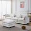 Canapé modulaire de 105 po en tissu de chenille rembourré de 105 po, canapé 3 places avec repose-pieds beige-834853918