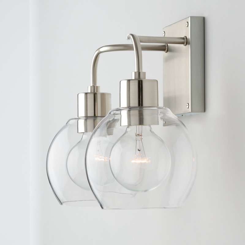 Tanner 2 - Light Dimmable Vanity Light, Clear, Brushed Nickel