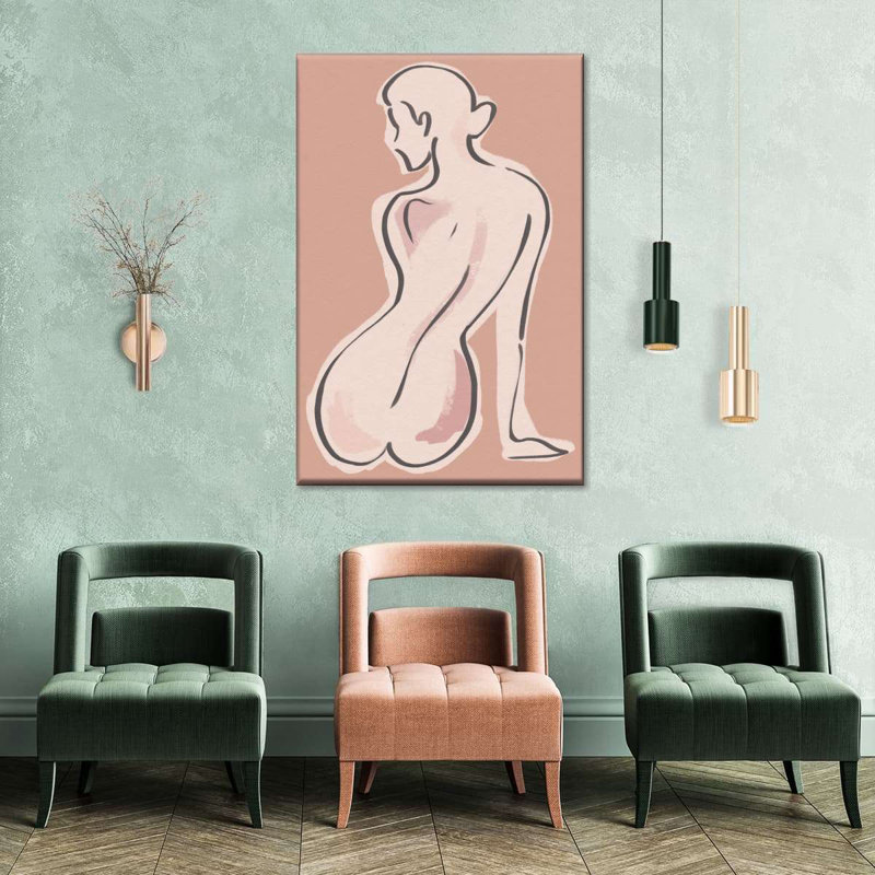 Belles lignes féminines sur toile, H 48 po x l 32 po x P 1,25 po