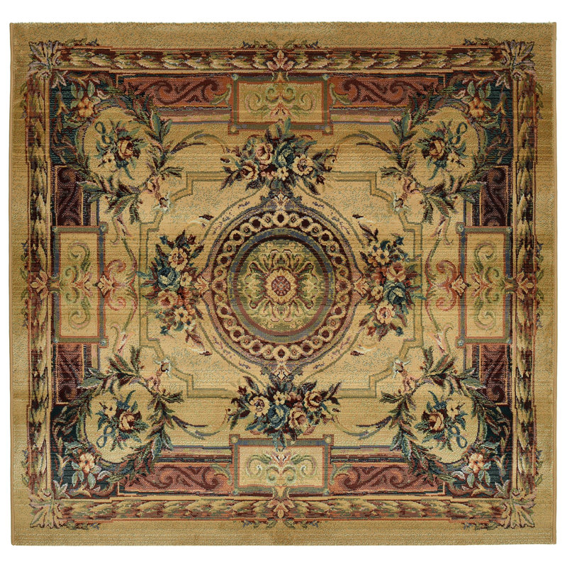 Wayne Machine Woven Beige/Brown Indoor Rug, Square 200cm