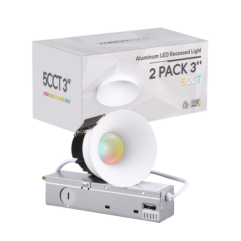 Lumières encastrées à DEL de 5 ct 3 pouces, antireflet profond, cadre étroit, humide disponible, sélectionnable 2700k-6500k