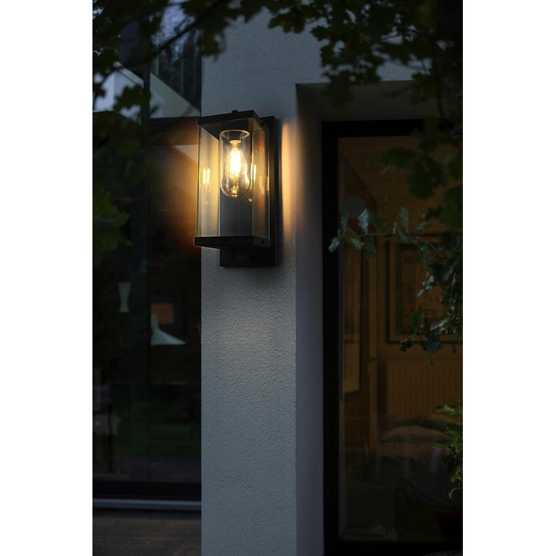 Keaton Outdoor Wall Sconce in Black, 21" H x 8" W x 10" D