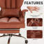 Ergonomic Adjustable Reclining Swiveling Office Chair - Faux Leather with Footrest for PC-127376175