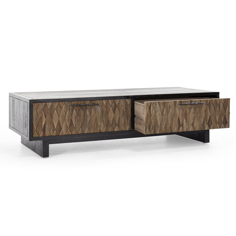 Anton 4-drawer Reclaimed Wood Coffee Table, Black