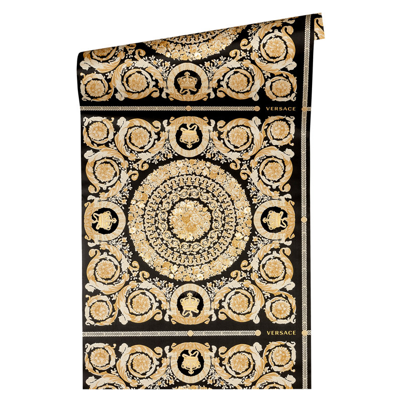 10.05m x 70cm Wallpaper Roll, Metallic/Cream/Beige