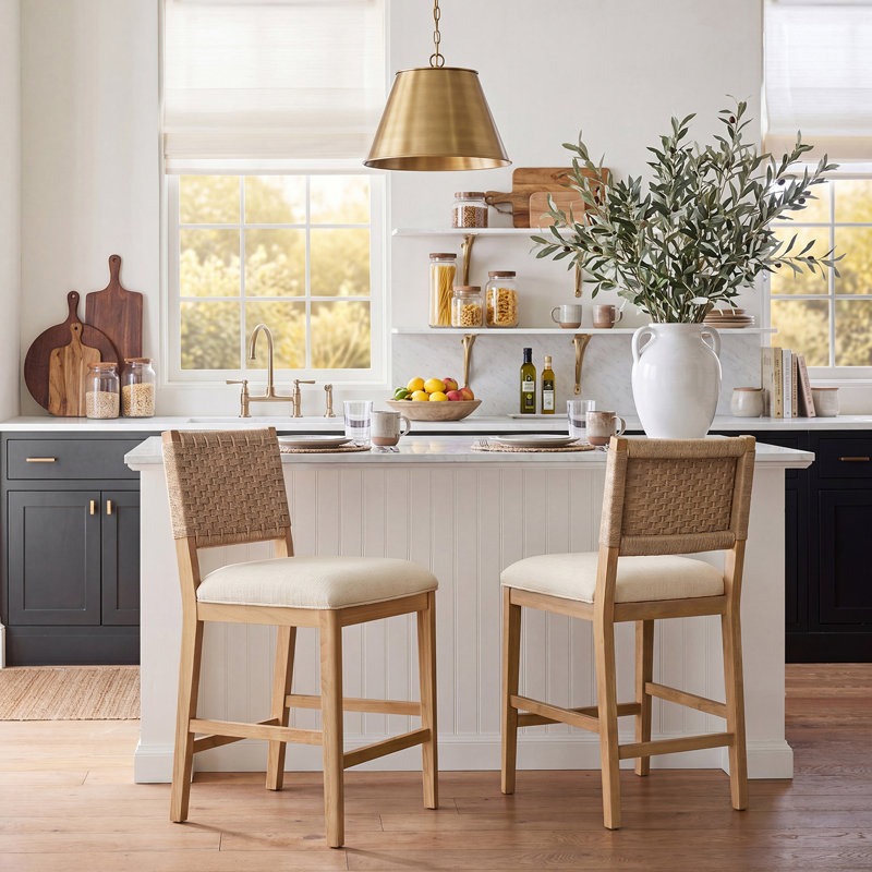 Ensemble de 2 tabourets de comptoir Helianthe, Ivory