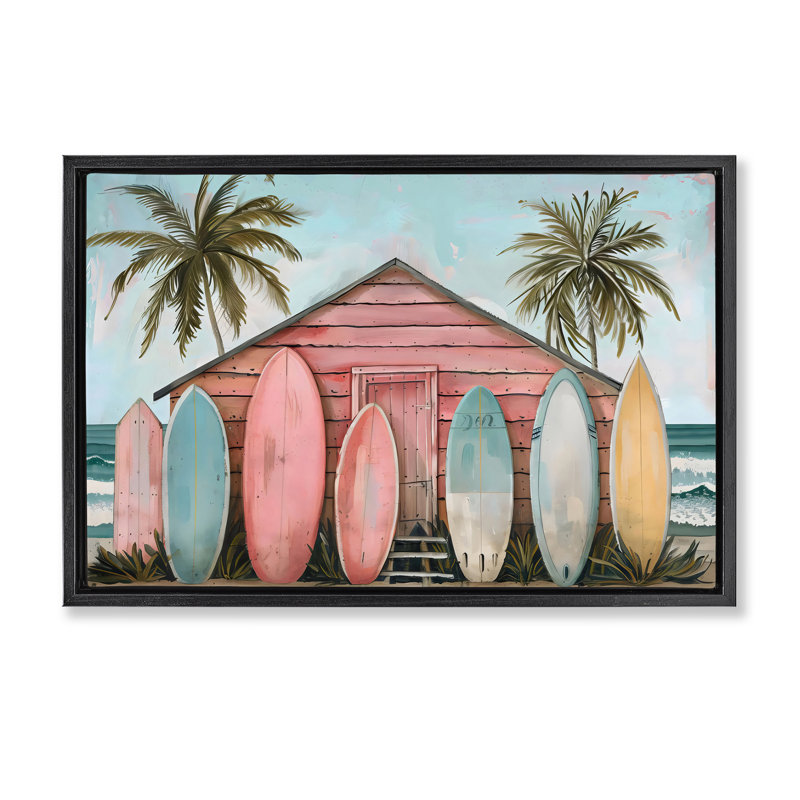 Tablettes pastel contre cadre flottant, design LSR Design Studio, Cadre flottant noir de jais, H 17 po x l 25 po
