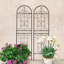 Ensemble de 2 treillis de jardin en métal antirouille de 19,7 po pour plantes grimpantes support de fleurs extérieur noir-115361852