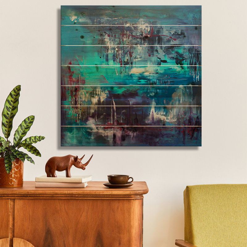 Reproduction d'art mural en bois - Lagon saphir par Paresh Nrshinga
